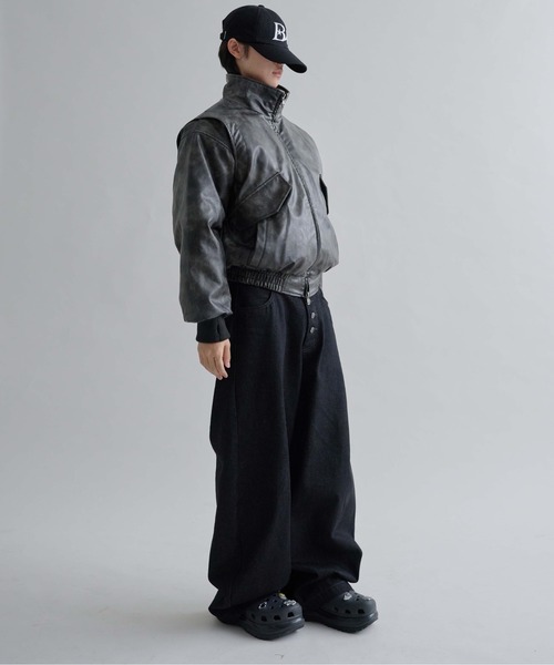 EPNK（イーピーエヌケー）の「Structured Bomber Zip Jacket / ストラクチャーボンバージップジャケット（ブルゾン・メンズ・ブラウン/ブラック・SMALL/MEDIUM/LARGE）」の13枚目の写真