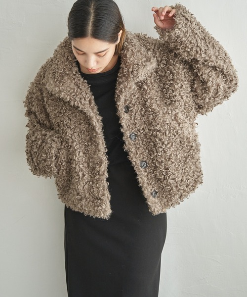 notch.(ノッチ)の「【 notch. by yui 】プードルファージャケット(ブルゾン・レディース・アイボリー/ブラウン/ベージュ/ブラック・M)」の1枚目の写真