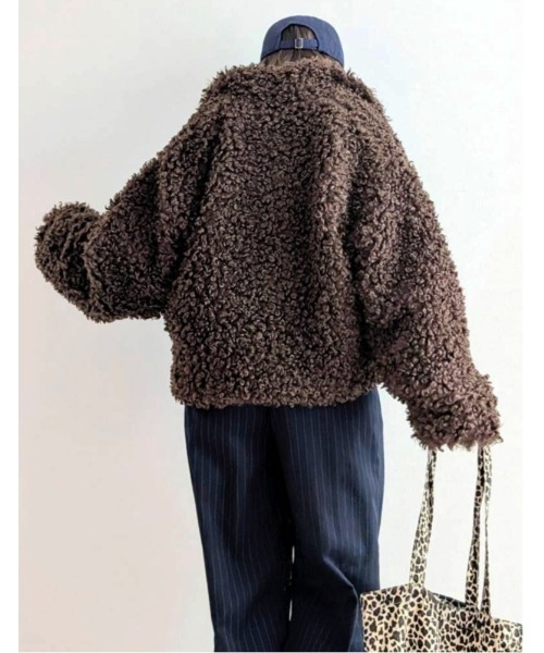 notch.(ノッチ)の「【 notch. by yui 】プードルファージャケット(ブルゾン・レディース・アイボリー/ブラウン/ベージュ/ブラック・M)」の6枚目の写真