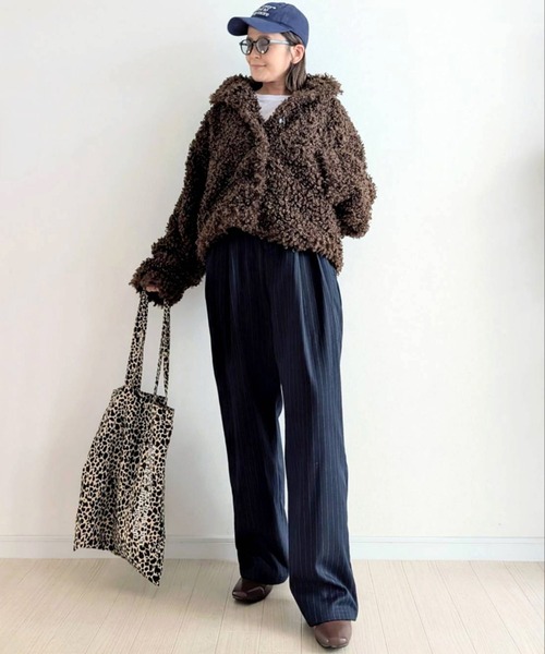 notch.(ノッチ)の「【 notch. by yui 】プードルファージャケット(ブルゾン・レディース・アイボリー/ブラウン/ベージュ/ブラック・M)」の9枚目の写真