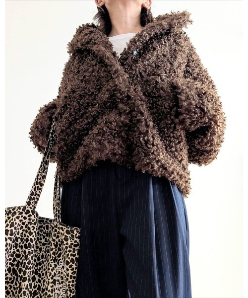 notch.(ノッチ)の「【 notch. by yui 】プードルファージャケット(ブルゾン・レディース・アイボリー/ブラウン/ベージュ/ブラック・M)」の10枚目の写真