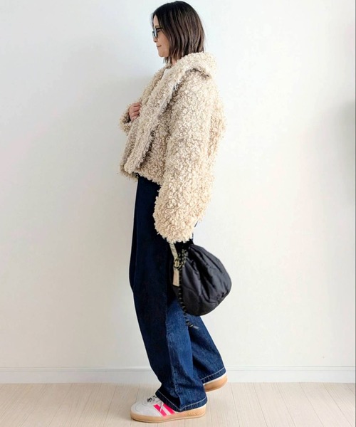 notch.(ノッチ)の「【 notch. by yui 】プードルファージャケット(ブルゾン・レディース・アイボリー/ブラウン/ベージュ/ブラック・M)」の11枚目の写真