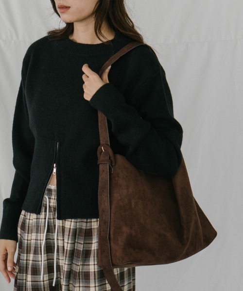 スエードワンハンドルショルダーバッグ（ショルダーバッグ）｜duei