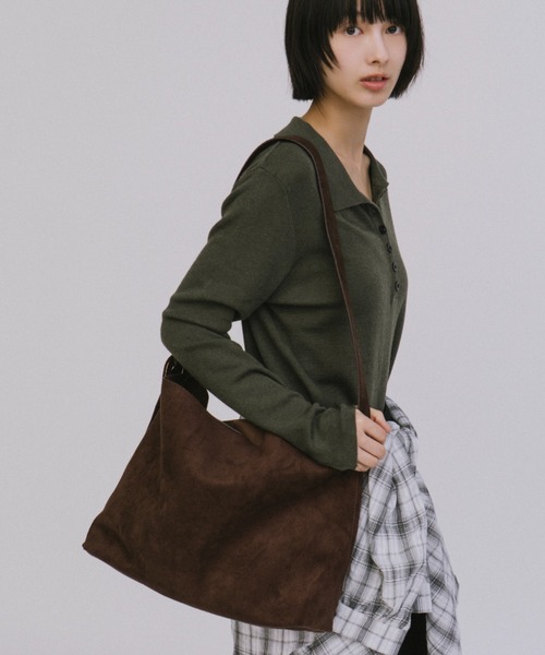 スエードワンハンドルショルダーバッグ（ショルダーバッグ）｜duei