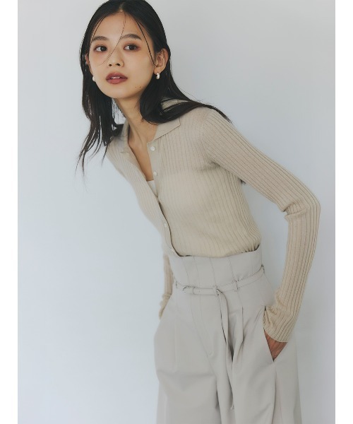 anuans(アニュアンス)の「ベルテッドハイウエストパンツ(スラックス・レディース・ライトベージュ/ベージュ・SMALL/MEDIUM)」の6枚目の写真