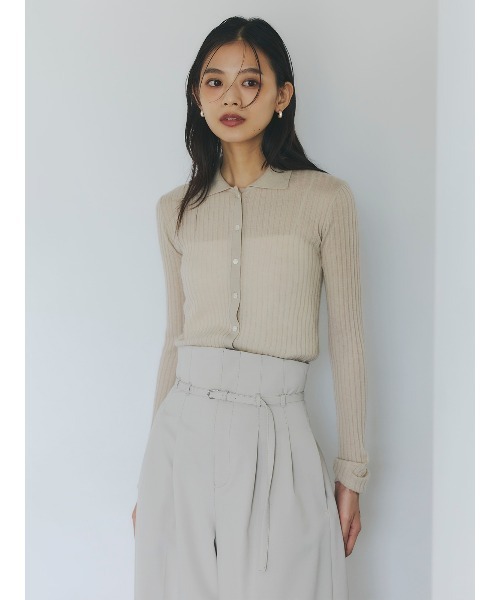 anuans(アニュアンス)の「ベルテッドハイウエストパンツ(スラックス・レディース・ライトベージュ/ベージュ・SMALL/MEDIUM)」の8枚目の写真