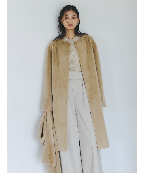 anuans(アニュアンス)の「ベルテッドハイウエストパンツ(スラックス・レディース・ライトベージュ/ベージュ・SMALL/MEDIUM)」の11枚目の写真