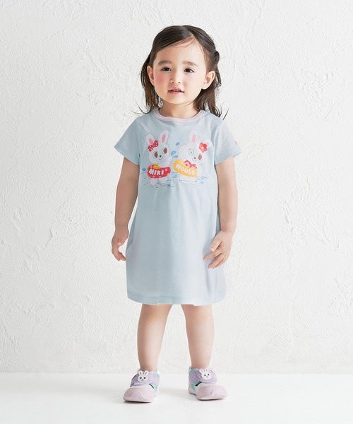 MIKI HOUSE（ミキハウス）の「接触冷感　半袖ワンピース（ワンピース・キッズ・ブルー・110cm/100cm/90cm/80ｃｍ/120cm）」の2枚目の写真