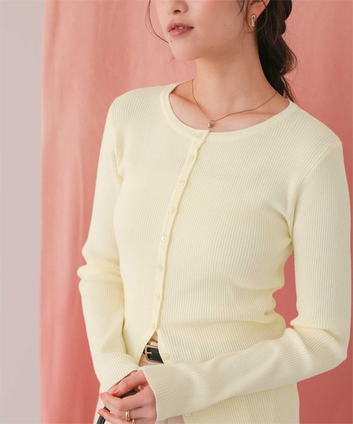 titivate(ティティベイト)の「メニー釦リブニットカーディガン(カーディガン/ボレロ・レディース・ダークグレー/ブルー/グリーン/ブラウン/ピンク/アイボリー・S/M/L)」の12枚目の写真