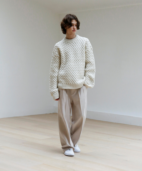 SIGNATURE（シグネチャ）の「ツーピンタックワイドスラックス[アイボリー]（スラックス・レディース・その他・MEDIUM/LARGE/X-LARGE/SMALL）」の3枚目の写真