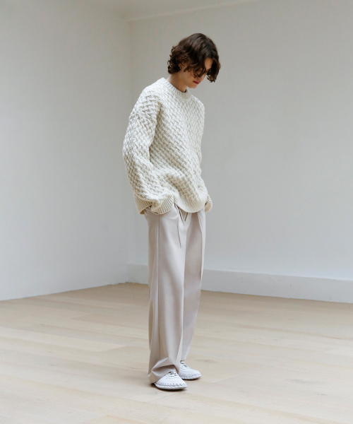 SIGNATURE（シグネチャ）の「ツーピンタックワイドスラックス[アイボリー]（スラックス・レディース・その他・MEDIUM/LARGE/X-LARGE/SMALL）」の4枚目の写真
