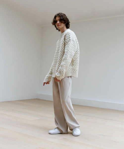SIGNATURE（シグネチャ）の「ツーピンタックワイドスラックス[アイボリー]（スラックス・レディース・その他・MEDIUM/LARGE/X-LARGE/SMALL）」の8枚目の写真