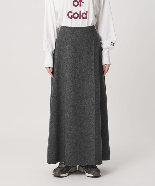 BEAUTY&YOUTH UNITED ARROWS（ビューティーアンドユースユナイテッドアローズ）の「毛ポリエステル フランネル プレスフレアスカート（スカート・レディース・オフホワイト/グレー系・S/M）」の9枚目の写真