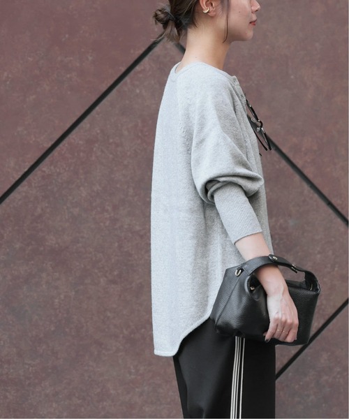 JOURNAL STANDARD relume(ジャーナルスタンダード レリューム)の「《追加》ウールミックス2WAYビッグプルオーバー(ニット/セーター・レディース・グレー系その他/ライトグレー/レッド・FREE)」の14枚目の写真