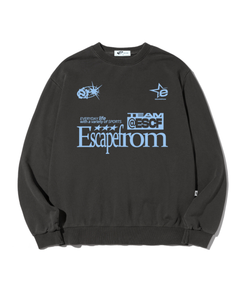 ESCAPEFROM（エスケープフロム）の「ESCF スポーツプリントピグメント スウェットチャコール（スウェット・レディース・その他・MEDIUM/LARGE）」の2枚目の写真