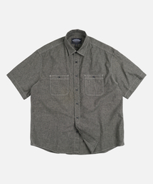 CHAMBRAY WORK HALF SHIRT _ BLACK