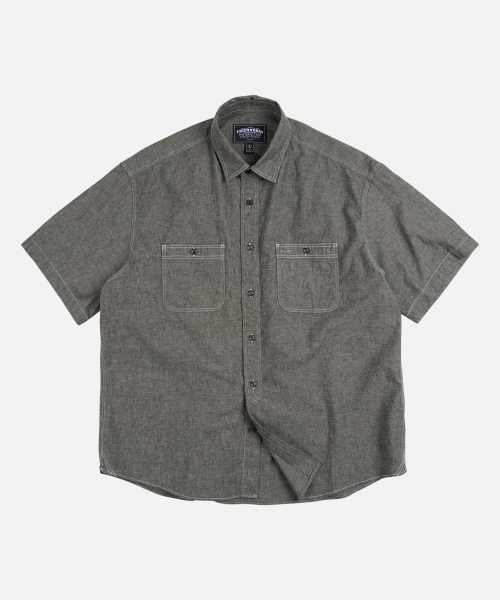 FRIZMWORKS(フリズムワークス)の「CHAMBRAY WORK HALF SHIRT _ BLACK(シャツ/ブラウス・メンズ・その他・MEDIUM/SMALL/LARGE/X-LARGE)」の1枚目の写真