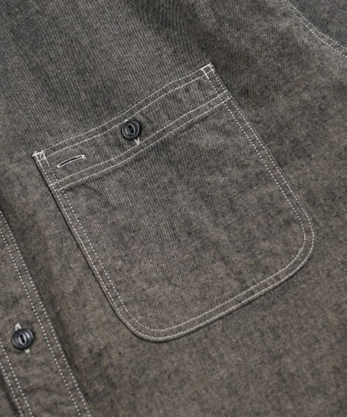 FRIZMWORKS(フリズムワークス)の「CHAMBRAY WORK HALF SHIRT _ BLACK(シャツ/ブラウス・メンズ・その他・MEDIUM/SMALL/LARGE/X-LARGE)」の5枚目の写真