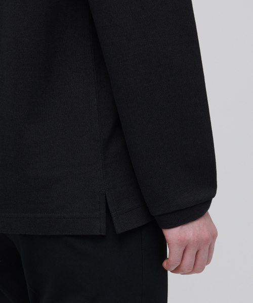 MUSINSA STANDARD（ムシンサスタンダード）の「長袖ピケポロシャツ[ブラック]（ポロシャツ・メンズ・その他・SMALL/MEDIUM/LARGE/X-LARGE/XX-LARGE）」の5枚目の写真