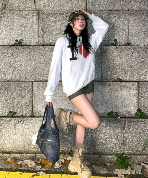 Retriever Club（レトリーバークラブ）の「I LOVE HOODIE [MELANGE GRAY]（パーカー・レディース・その他・SMALL/MEDIUM/LARGE/X-LARGE）」の9枚目の写真
