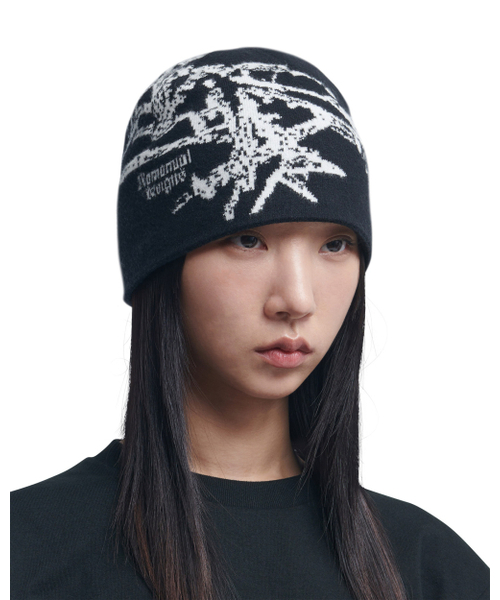 NOMANUAL(NOMANUAL)の「GRAPHIC JACQUARD BEANIE - BLACK(ニットキャップ/ビーニー・レディース・その他・FREE)」の7枚目の写真