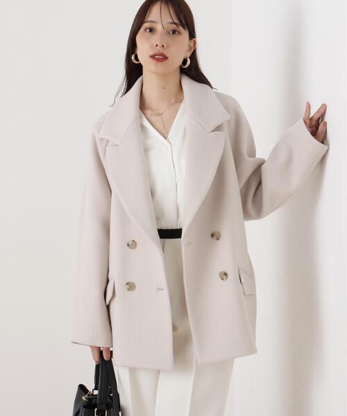 PINKY&DIANNE(ピンキーアンドダイアン)の「ダブルブレストショートコート(ピーコート・レディース・ピンク/ブルー/ベージュ/ブラック・38/36)」の15枚目の写真