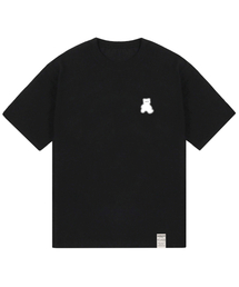 [ユニセックス]スモールドットシルエットベア半袖Tシャツ_ブラック