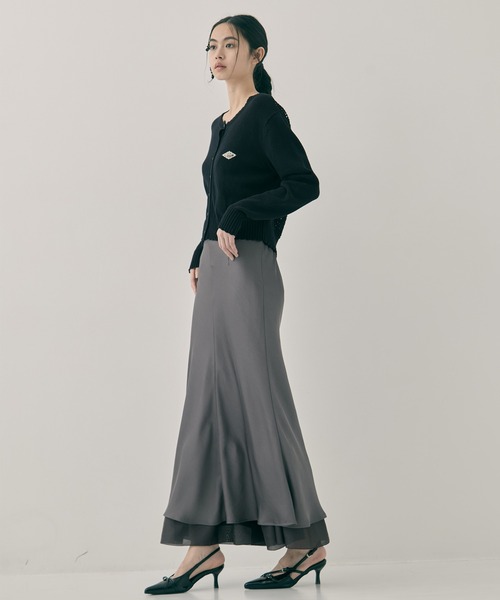 STUDIOUS/ステュディオス】LAYERED SATIN MERMAID SKIRT/レイヤード