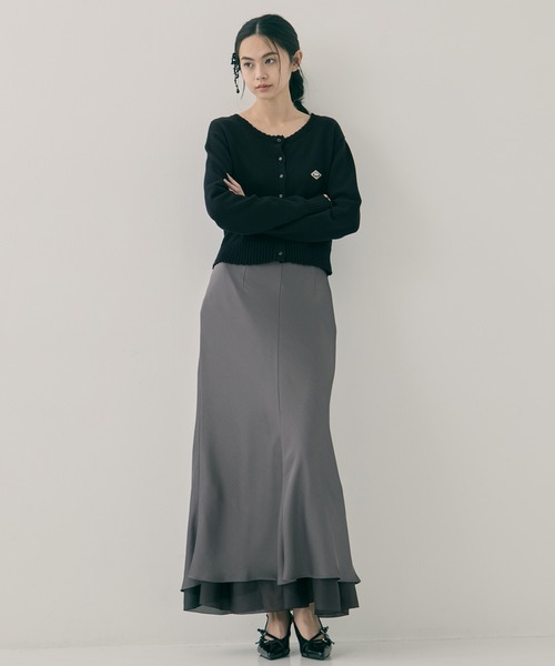 セール】【STUDIOUS/ステュディオス】LAYERED SATIN MERMAID SKIRT