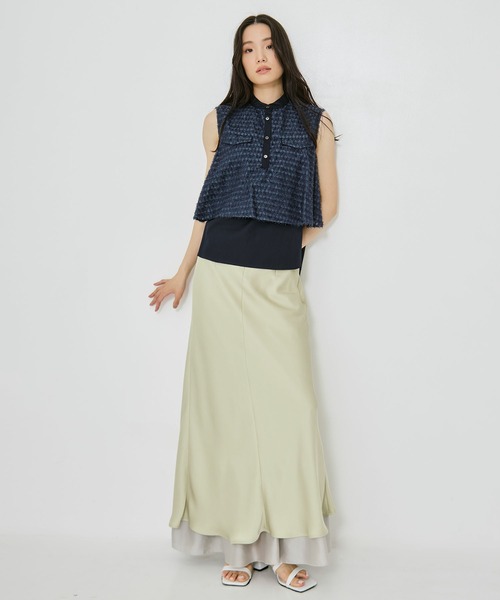 セール】【STUDIOUS/ステュディオス】LAYERED SATIN MERMAID SKIRT