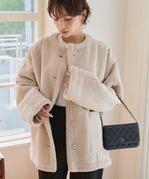 ムートンリバーシブルショート丈コート