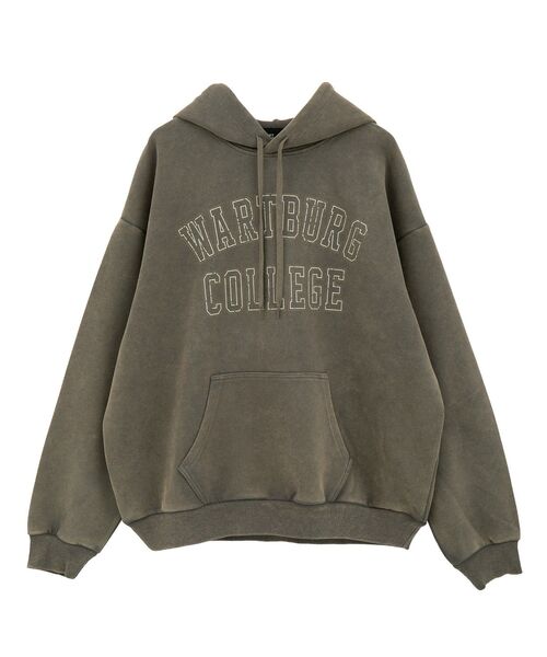 CRAFT STANDARD BOUTIQUE（クラフトスタンダードブティック）の「スノーウォッシュボンディング裏毛カレッジパーカー（パーカー・メンズ・ブラウン/ブラック/グレイッシュベージュ・M/L/XL）」の8枚目の写真