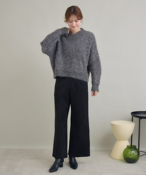 KATHARINE ROSS（キャサリンロス）の「【KATHARINE ROSS】ラメフェザーネップVプルオーバー（ニット/セーター・レディース・グレー/オフホワイト/ブルー・FREE）」の13枚目の写真