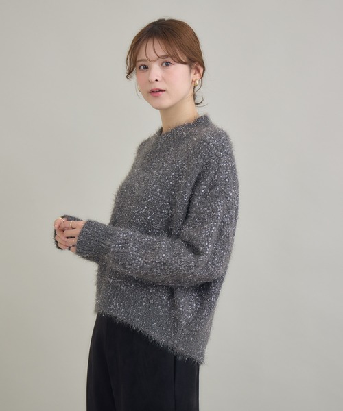 KATHARINE ROSS（キャサリンロス）の「【KATHARINE ROSS】ラメフェザーネップVプルオーバー（ニット/セーター・レディース・グレー/オフホワイト/ブルー・FREE）」の15枚目の写真