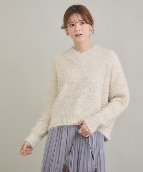 KATHARINE ROSS（キャサリンロス）の「【KATHARINE ROSS】ラメフェザーネップVプルオーバー（ニット/セーター・レディース・グレー/オフホワイト/ブルー・FREE）」の21枚目の写真