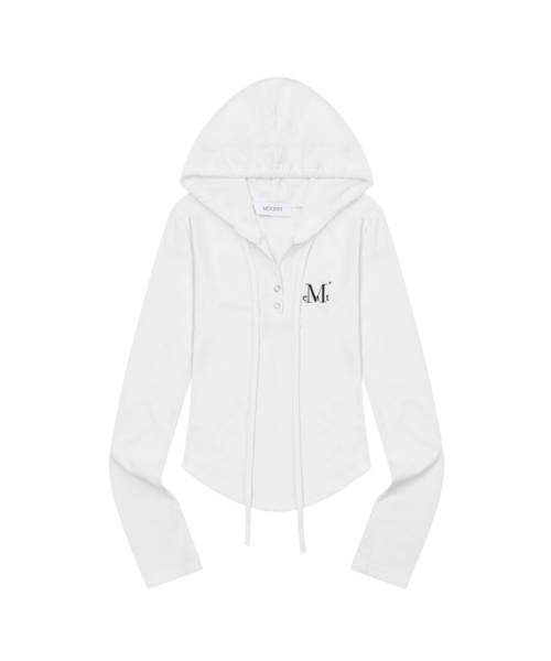 MUCENT（ムセント）の「ルエン シグネチャースリムフードパーカー (4カラー)（パーカー・レディース・ブラック/グレー/ホワイト/チャコール・FREE）」の2枚目の写真