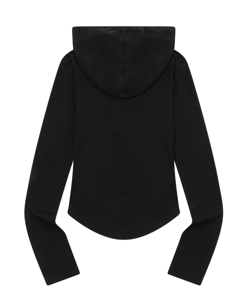 MUCENT（ムセント）の「ルエン シグネチャースリムフードパーカー (4カラー)（パーカー・レディース・ブラック/グレー/ホワイト/チャコール・FREE）」の5枚目の写真