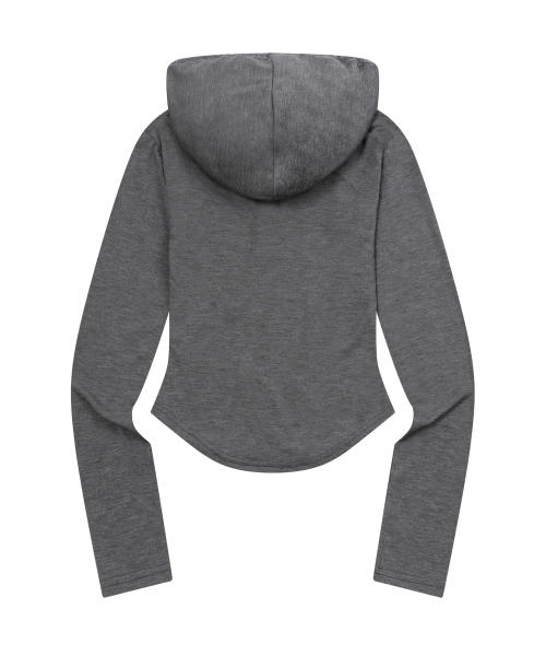 MUCENT（ムセント）の「ルエン シグネチャースリムフードパーカー (4カラー)（パーカー・レディース・ブラック/グレー/ホワイト/チャコール・FREE）」の13枚目の写真