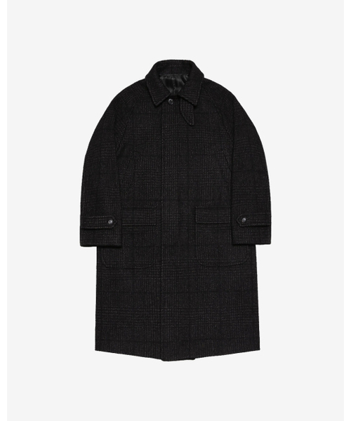 sortie(ソルティ)の「170 Glen Check Wool Balmacaan Coat (Black)(チェスターコート・メンズ・その他・LARGE/X-LARGE)」の1枚目の写真