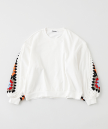 DISCOVERED / ディスカバード CROCHET SLEEVE SWEAT