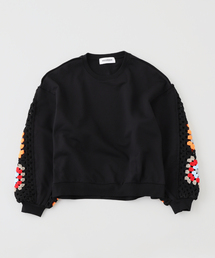 DISCOVERED / ディスカバード CROCHET SLEEVE SWEAT