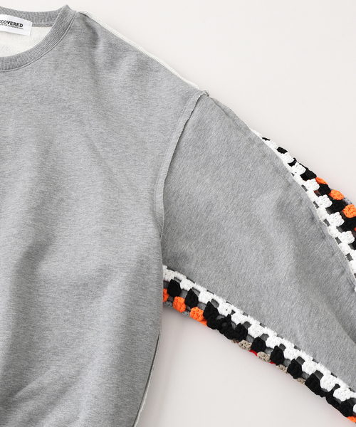 DISCOVERED(ディスカバード)の「DISCOVERED / ディスカバード CROCHET SLEEVE SWEAT(スウェット・メンズ・ホワイト/ブラック/グレー・3)」の19枚目の写真