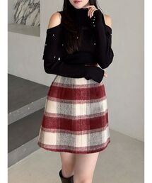 MERCURYDUO | シャギーチェックミニスカート(スカート)