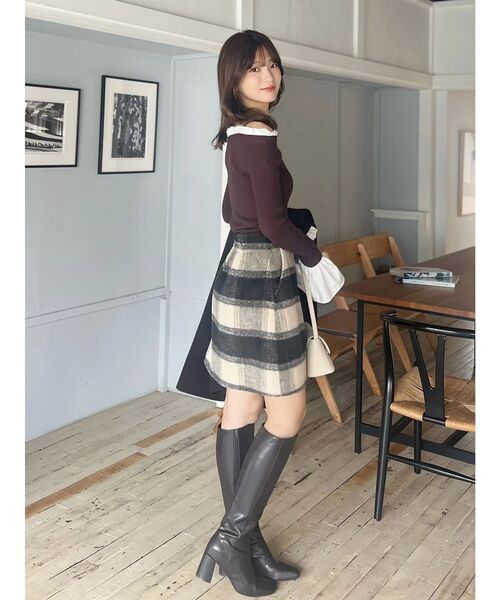 MERCURYDUO(マーキュリーデュオ)の「シャギーチェックミニスカート(スカート・レディース・ブラック/レッド・MEDIUM/SMALL)」の16枚目の写真