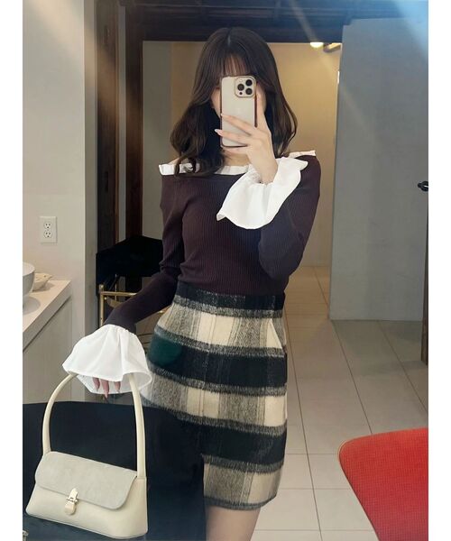 MERCURYDUO(マーキュリーデュオ)の「シャギーチェックミニスカート(スカート・レディース・ブラック/レッド・MEDIUM/SMALL)」の20枚目の写真