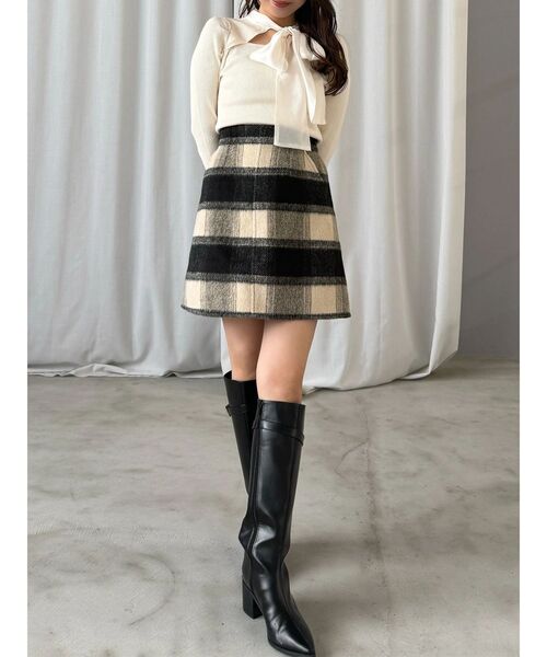 MERCURYDUO(マーキュリーデュオ)の「シャギーチェックミニスカート(スカート・レディース・ブラック/レッド・MEDIUM/SMALL)」の22枚目の写真