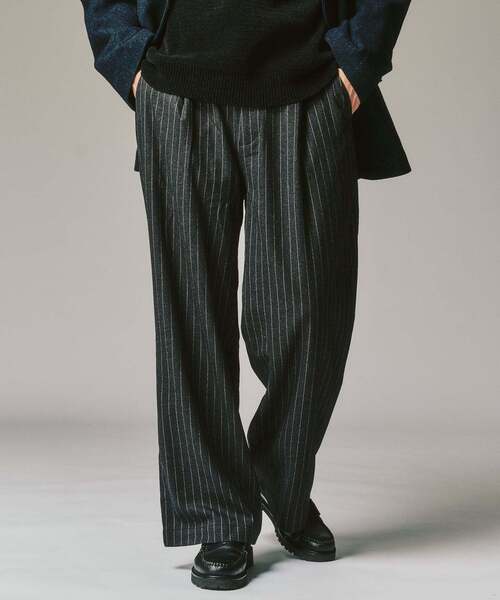 417 EDIFICE（フォーワンセブンエディフィス）の「【WOOSTEDLIKE】ワイドイージースラックス（スラックス・メンズ・チャコールグレー/ブラック系その他/ブラック/ブラウン/ネイビー・SMALL/MEDIUM/LARGE）」の4枚目の写真