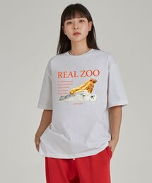リアルジュ シュリンプ スピッツ ラウンドネック 15数 綿 半袖Tシャツ_ホワイト