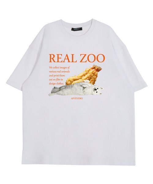 ASTRAL PROJECTION（アストラルプロジェクション）の「リアルジュ シュリンプ スピッツ ラウンドネック 15数 綿 半袖Tシャツ_ホワイト（Tシャツ/カットソー・レディース・その他・LARGE/X-LARGE）」の2枚目の写真