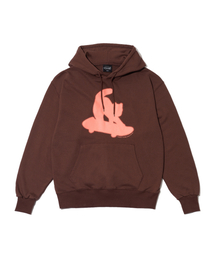 SKATEBOARDING CAT HOODIE - BROWN